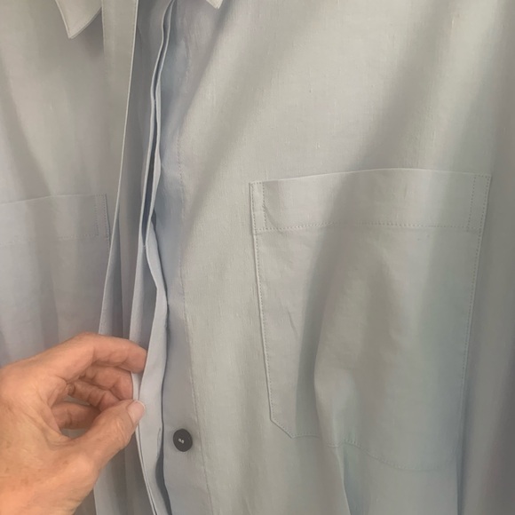 Theory belted casual shirt dress in Good Linen. - Picture 6 of 8